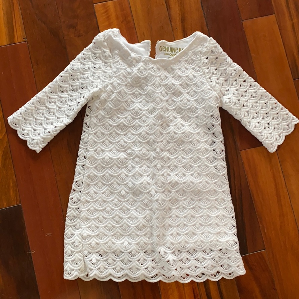 White scalloped EASTER dress, Oshkosh